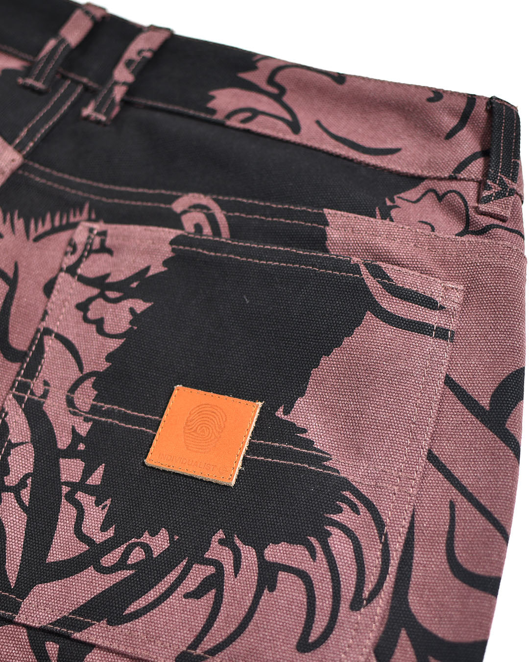 Kintaro Print Carpenter Pant - Merlot