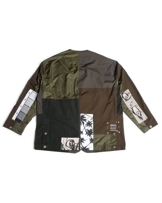 Patchwork Liner Jacket - Dark Moss