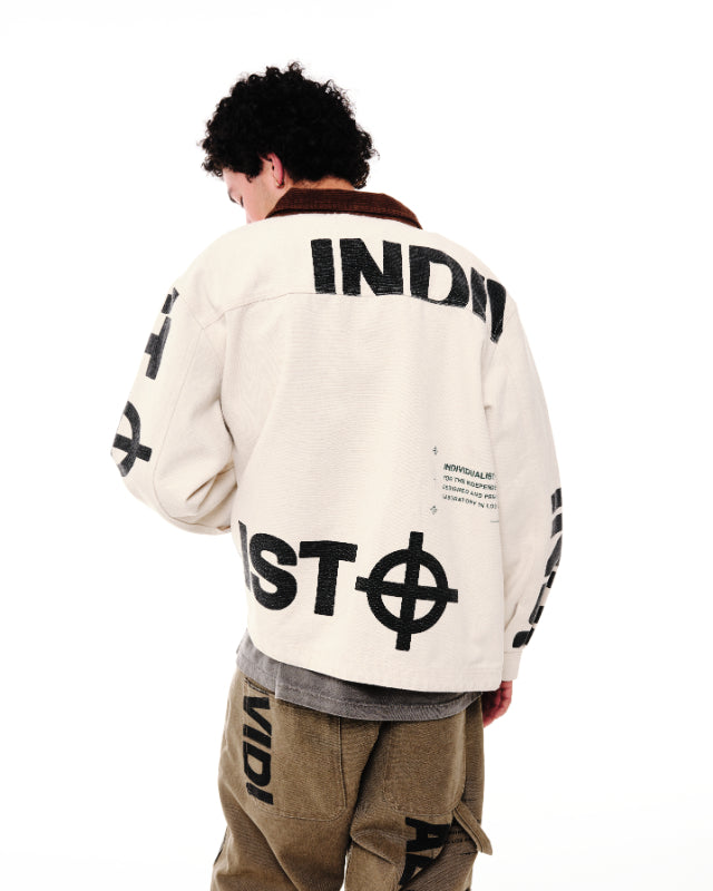 Crosshairs Logo Mechanic Jacket - Antique White