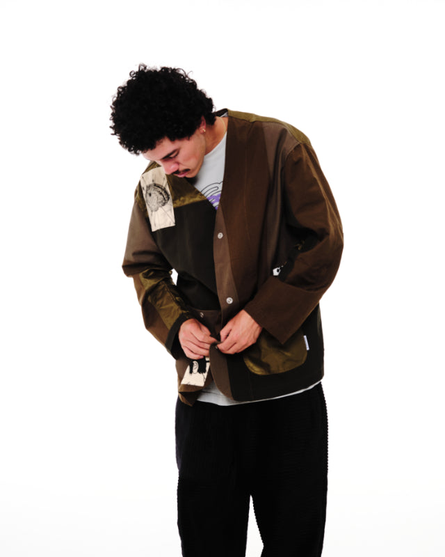 Patchwork Liner Jacket - Dark Moss
