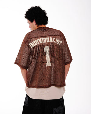 Knowledge Heavy Box Mesh Jersey - Brown