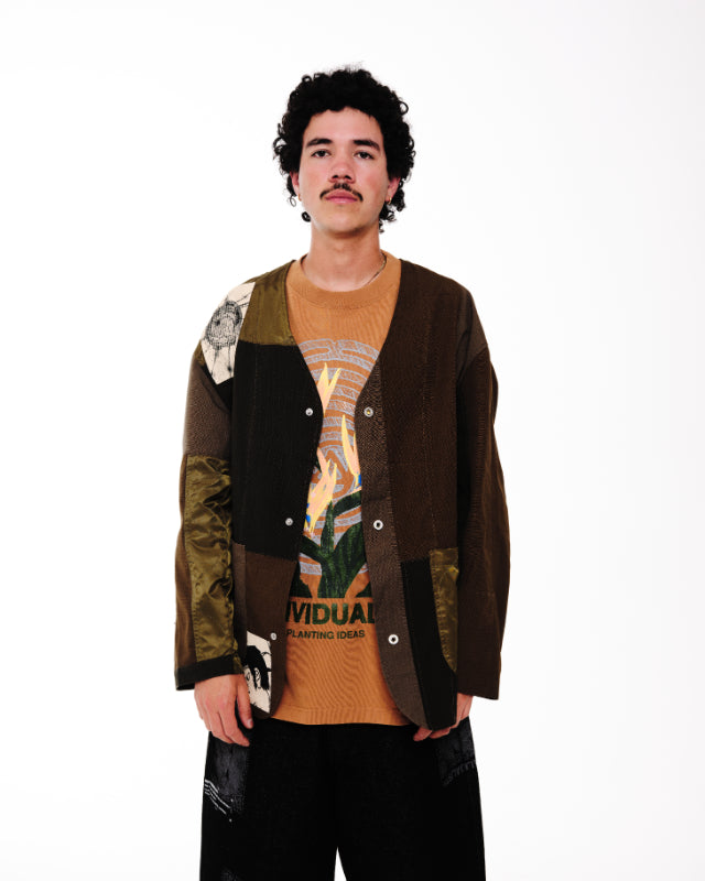 Patchwork Liner Jacket - Dark Moss