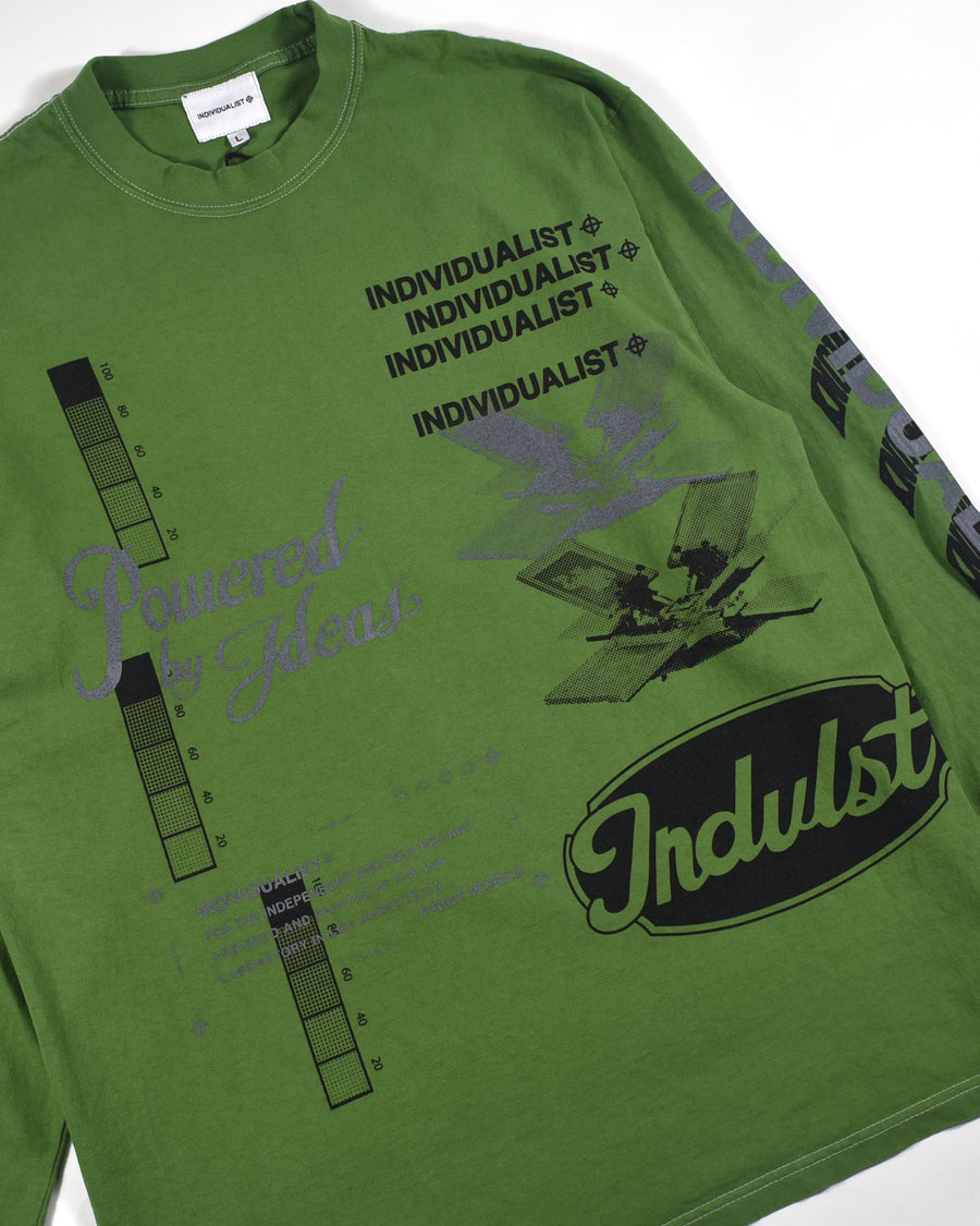 Power Test Print LS Tee - Matcha