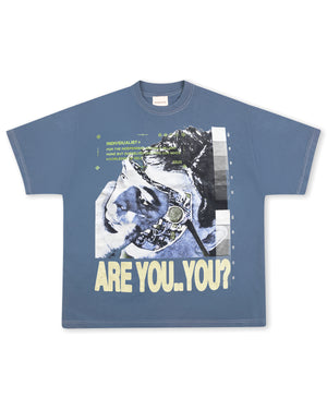 Are you you? - Vintage Aqua Blue