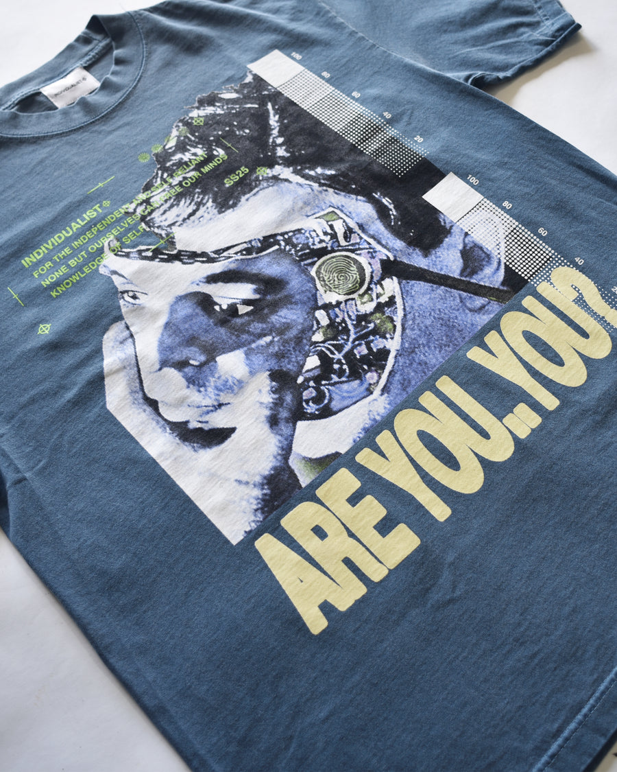Are you you? - Vintage Aqua Blue