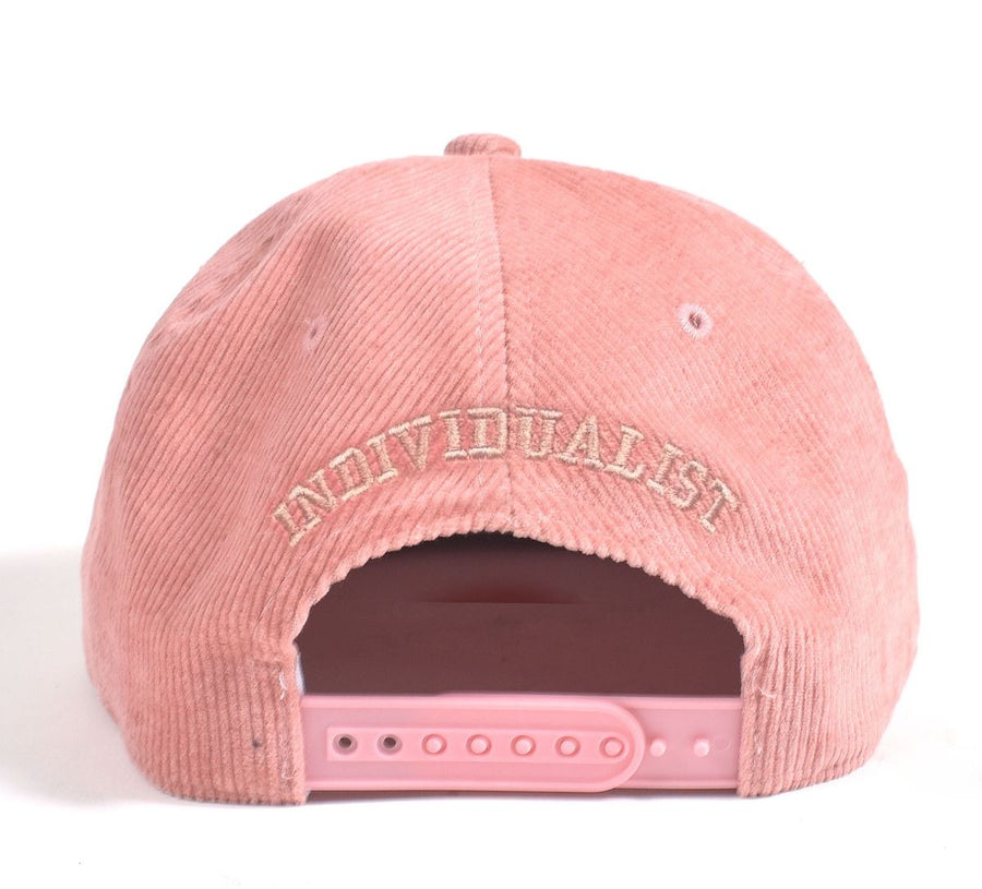 Script Logo 5-Panel Corduroy Snapback - Pink