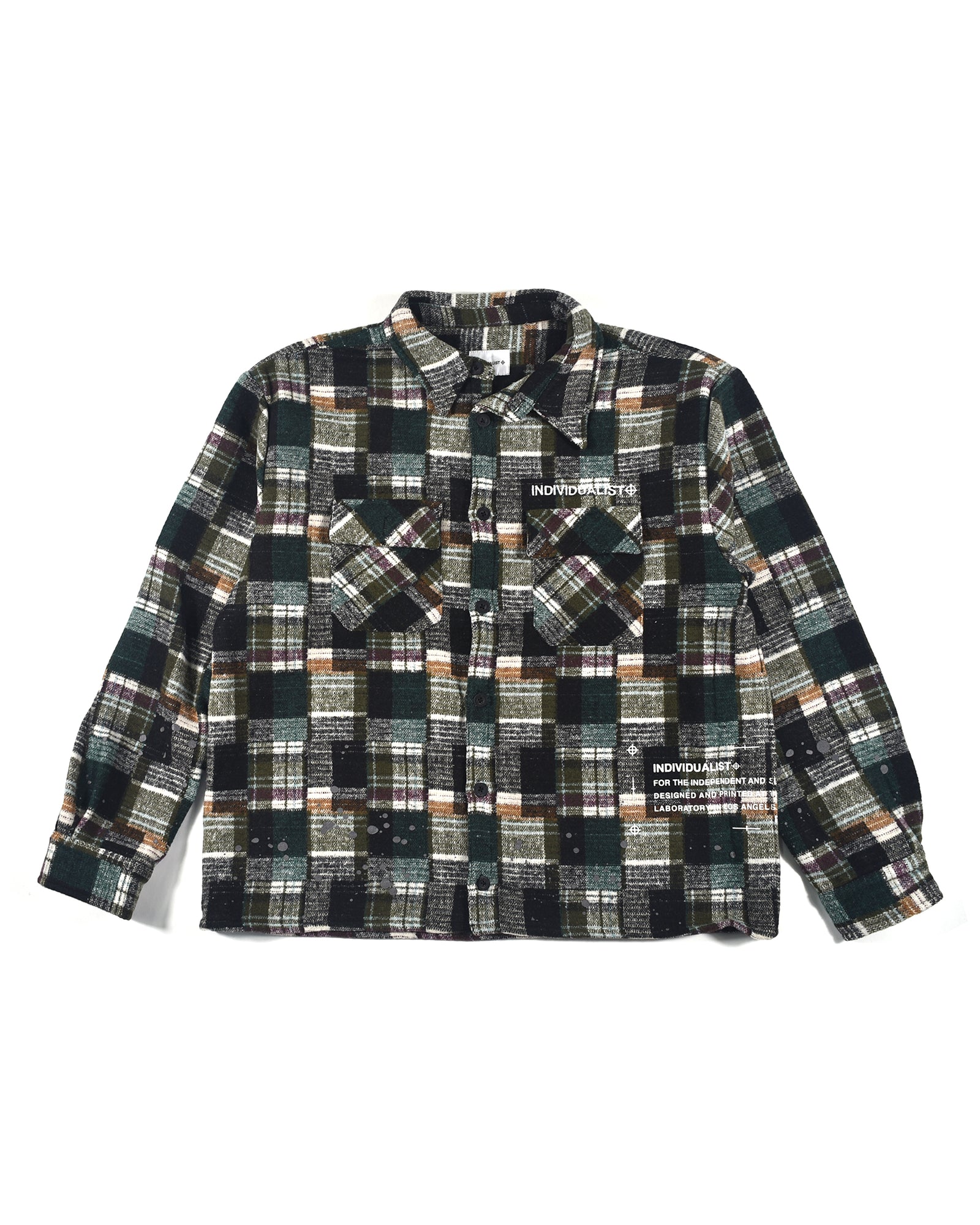 Splatter Flannel LS Shirt - Grey