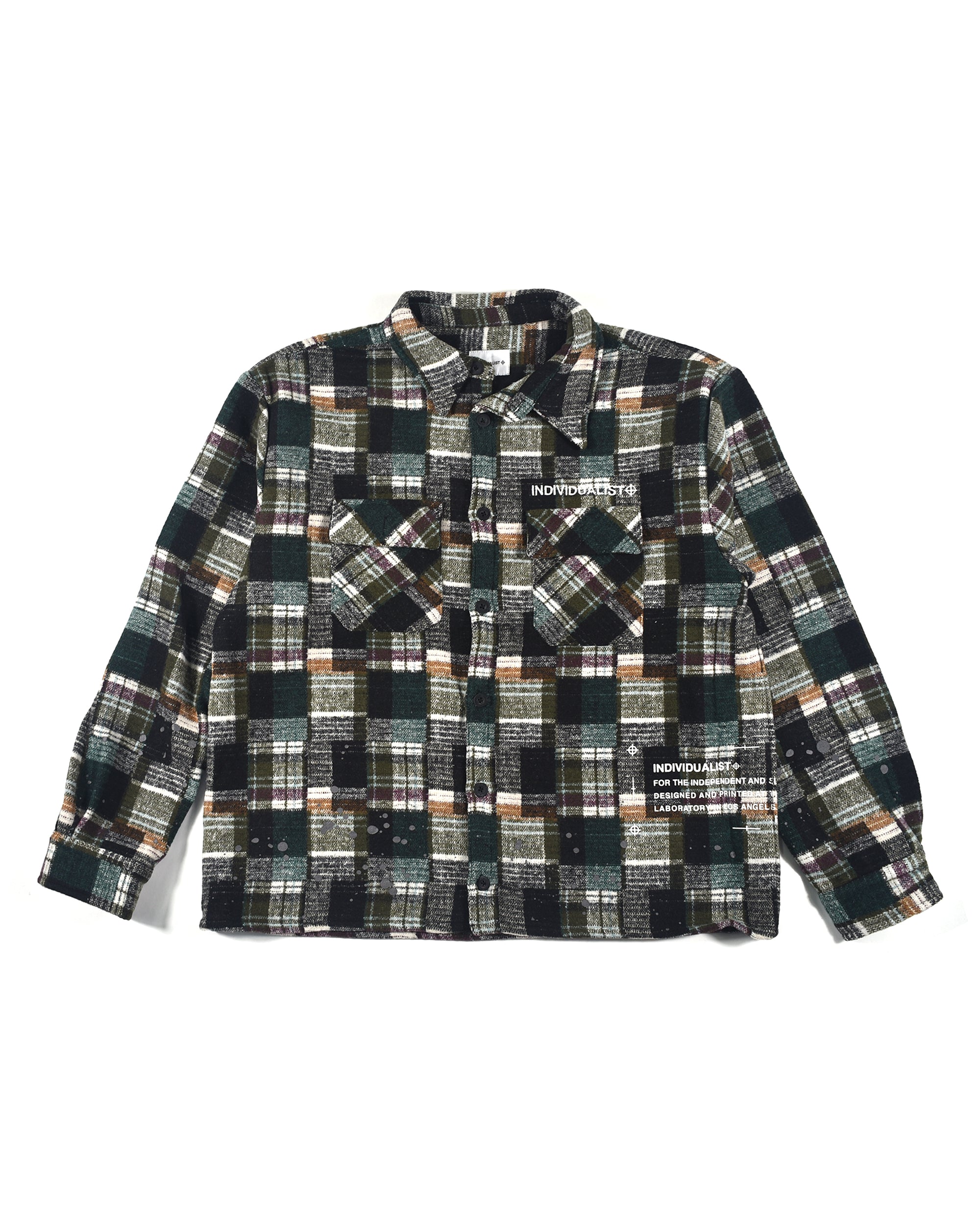 Splatter Flannel LS Shirt - Grey