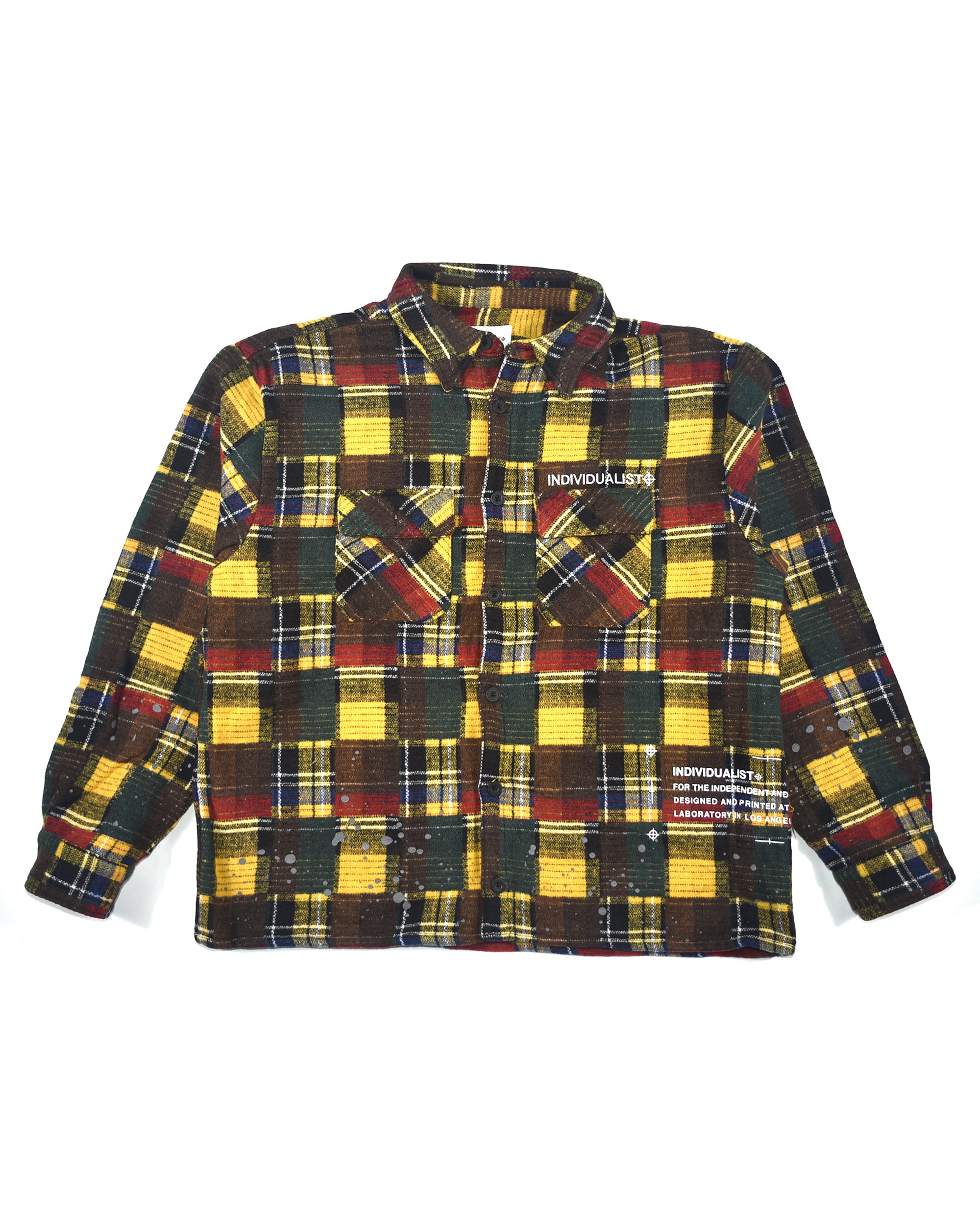 Splatter Flannel LS Shirt - Yellow