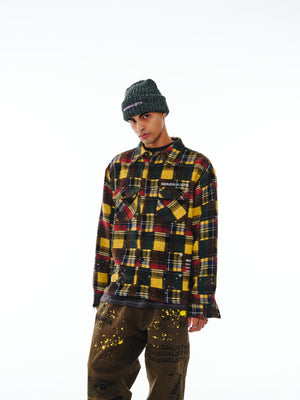 Splatter Flannel LS Shirt - Yellow
