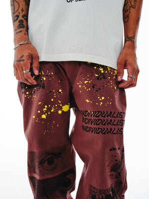 Test Print Carpenter Pant - Brown