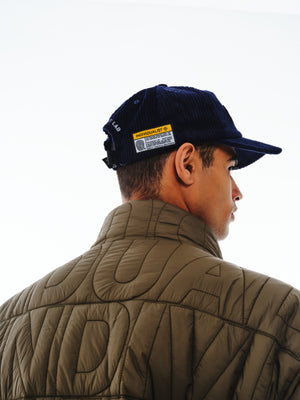 Letter Quilt Puffer Jacket - Olive