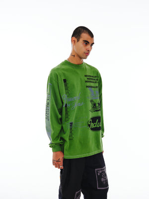 Power Test Print LS Tee - Matcha