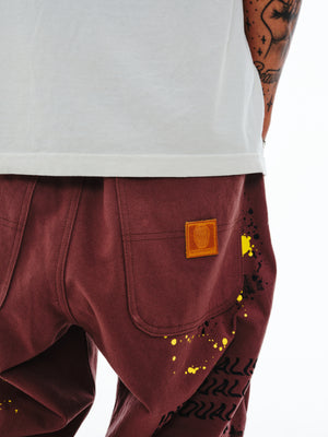 Test Print Carpenter Pant - Charcoal