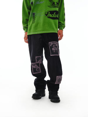Patchwork Carpenter Pant - Black