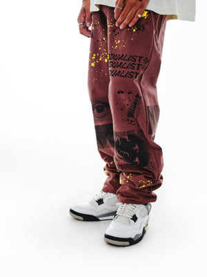 Test Print Carpenter Pant - Brown