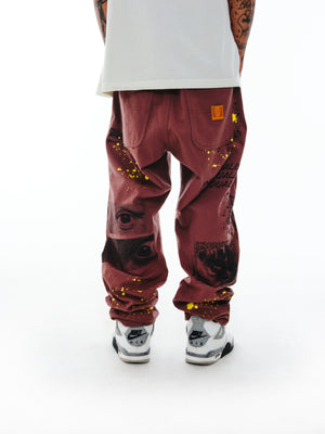 Test Print Carpenter Pant - Charcoal