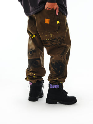 Test Print Carpenter Pant - Olive