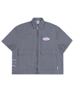 Work Zipper Shirt - Pinstripe