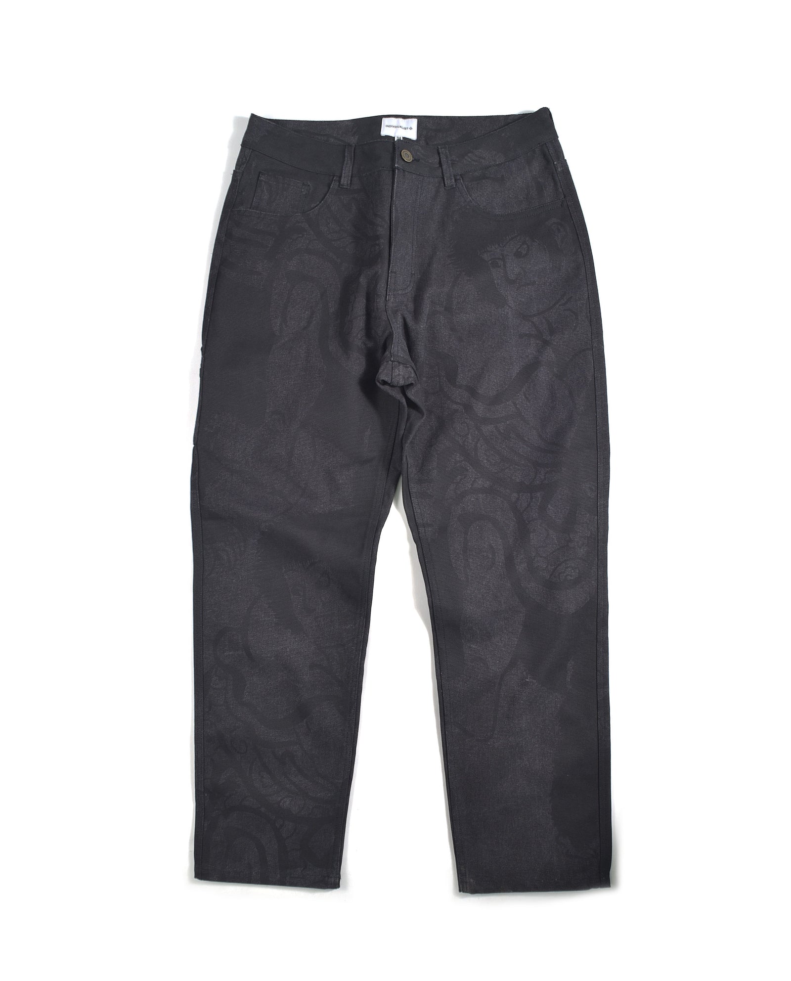 Kintaro Print Carpenter Pant - Black