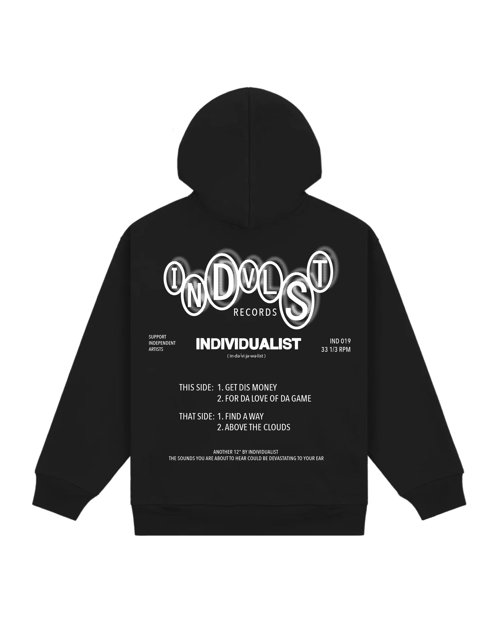 Record Label Hoodie - Black