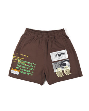 Test Print Shorts - Brown