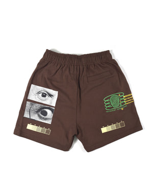 Test Print Shorts - Brown