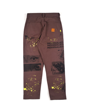 Test Print Carpenter Pant - Brown