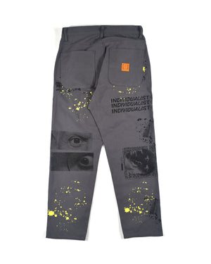 Test Print Carpenter Pant - Charcoal