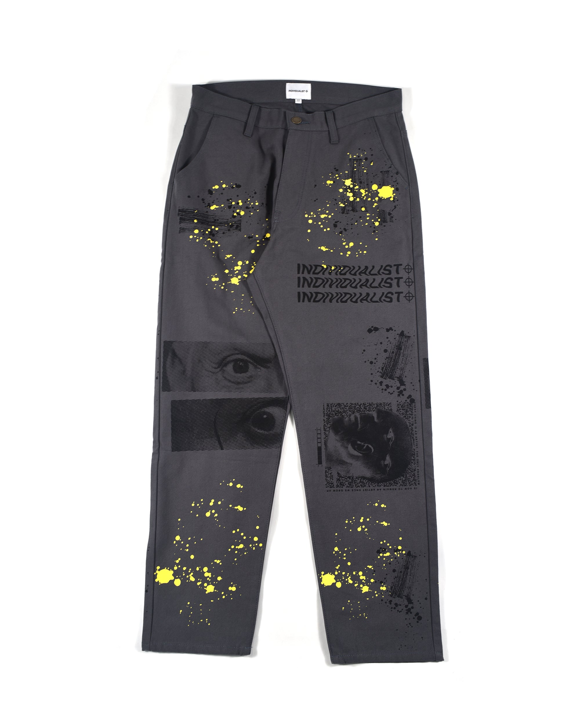 Test Print Carpenter Pant - Charcoal