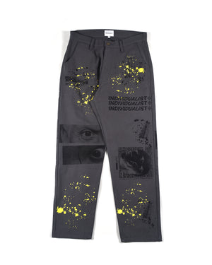 Test Print Carpenter Pant - Charcoal