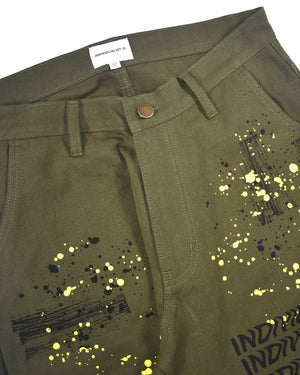 Test Print Carpenter Pant - Olive
