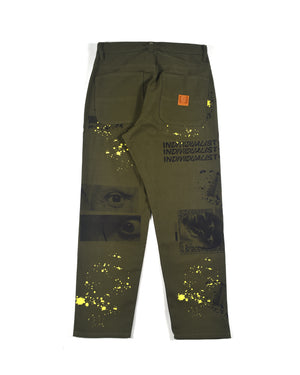 Test Print Carpenter Pant - Olive