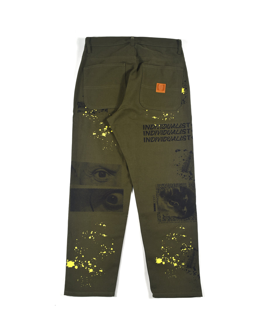 Test Print Carpenter Pant - Olive