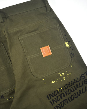 Test Print Carpenter Pant - Olive