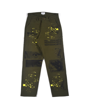 Test Print Carpenter Pant - Olive