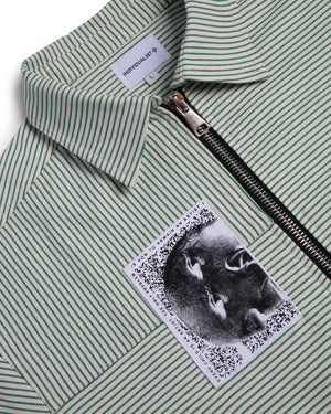 3 Panel Zip Up Work Shirt - Green