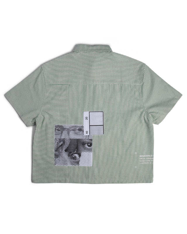 3 Panel Zip Up Work Shirt - Green