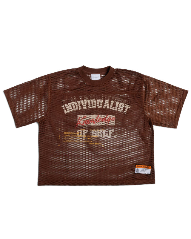 Knowledge Heavy Box Mesh Jersey - Brown