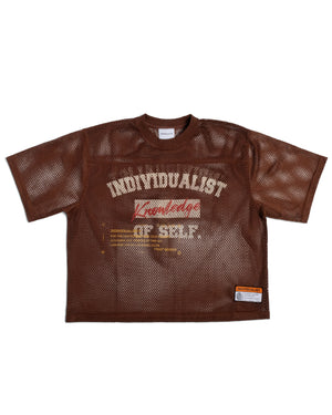Knowledge Heavy Box Mesh Jersey - Brown