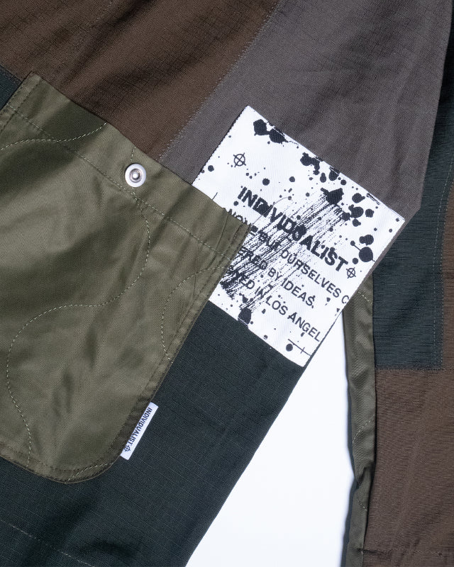 Patchwork Liner Jacket - Dark Moss