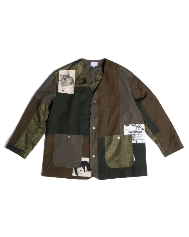 Patchwork Liner Jacket - Dark Moss