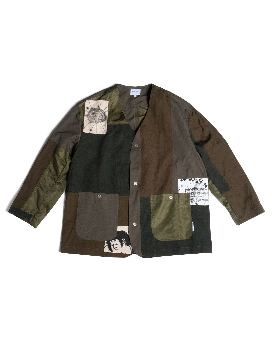 Patchwork Liner Jacket - Dark Moss