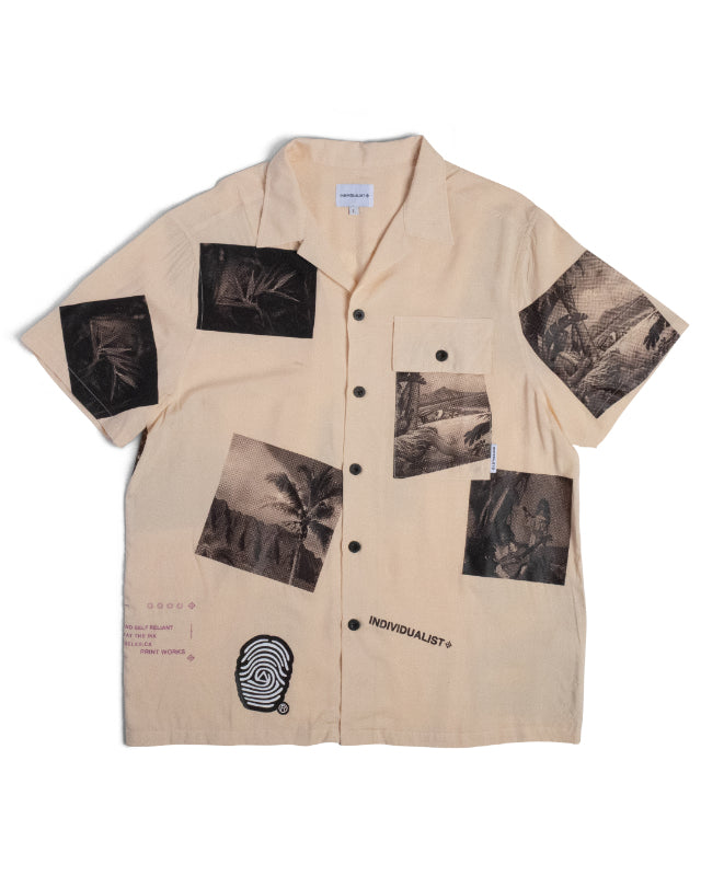 Paradise Cotton Poly Button Up Shirt - Ivory