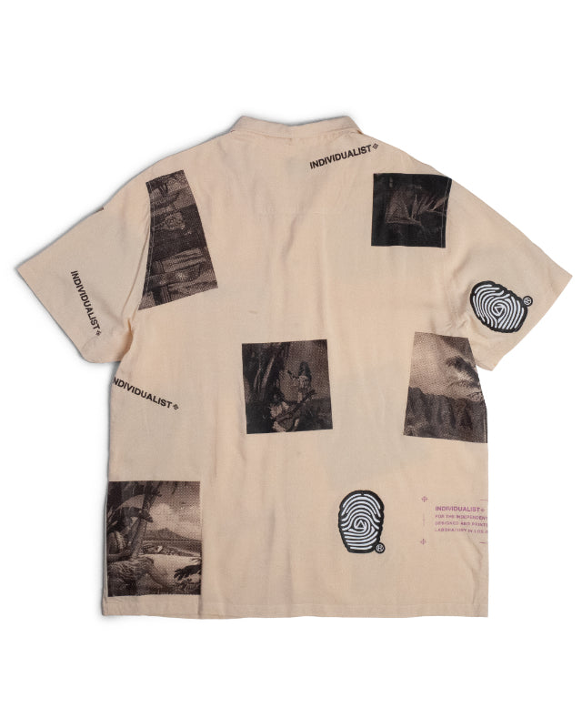 Paradise Cotton Poly Button Up Shirt - Ivory